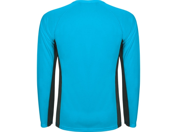 Футболка "Shanghai " мужская с длинным рукавом, бирюзовый/графитовый