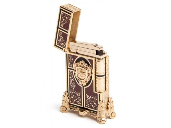 Зажигалка Second Empire Prestige. S.T.Dupont, золотистый/коричневый