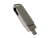 USB 2.0- флешка на 128 Гб поворотный механизм 2 в 1, c дополнительным разъемом Type-C с одноцветным металлическим клипом, серебристый