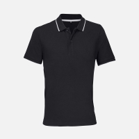 Рубашка поло унисекс Palermo, черная с белым Рубашка поло унисекс Palermo, черная с белым