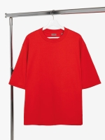 Футболка оверсайз унисекс Kosmos 2.0, красная (алая) Футболка оверсайз унисекс Kosmos 2.0, красная (алая)