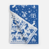 Шарф Holidale, синий с молочным Шарф Holidale, синий с молочным