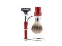 Бритвенный набор Mondial: станок MACH3, помазок, подставка; корень шиповника Бритвенный набор Mondial: станок MACH3, помазок, подставка; корень шиповника